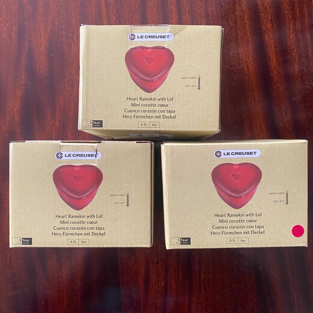 Le Creuset heart shaped ramekins